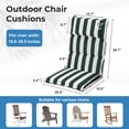 thumbnail image 2 of Aoodor High Back Patio Chair Cushions Set of 2, 47 x 21 x 2.4 Inch Outdoor Seat Cushions with Headrest for Dining Chairs, Rocking Chairs, Adirondack Chairs, Green Stripe, 2 of 7