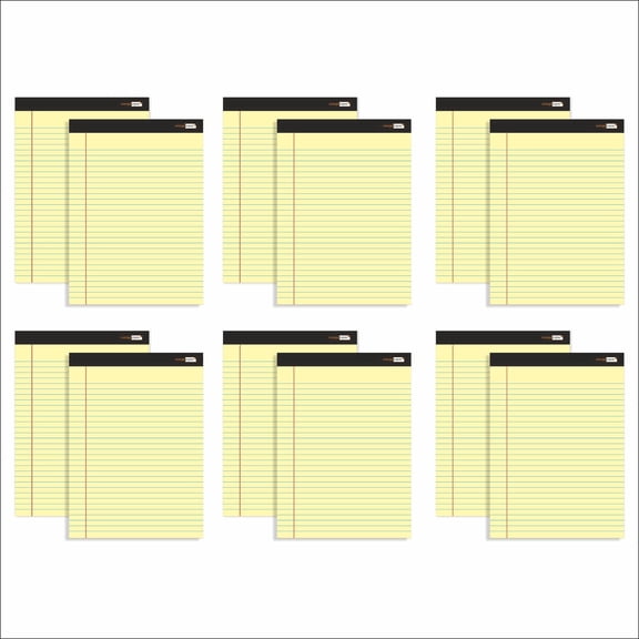 Yellow Legal Pads – 8.5” x 11”, Perforated, 50 Sheets per Pad – Pack of 12, Yellow Paper, Smooth Writing (Pack of 12) by Orange Paper