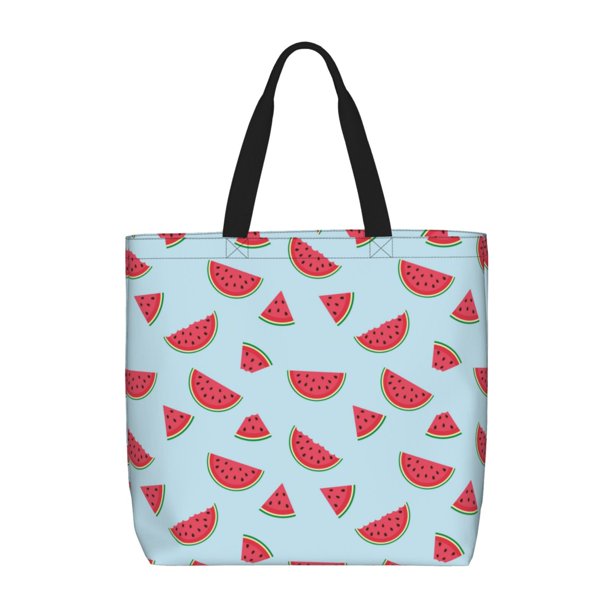 Fotbe Watermelon Bolsa Tote con Estampado para Mujer, Bolsos con Cremallera, Bolsa de Hombro Casual de Gran Capacidad con Bolsillos Internos