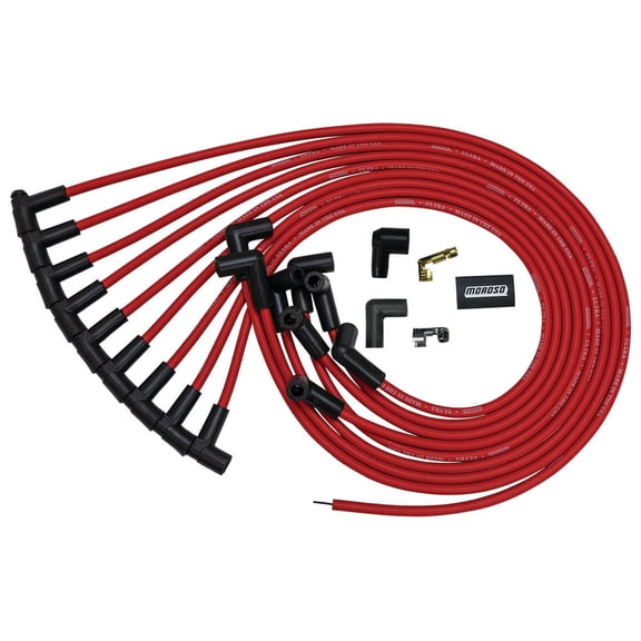 Moroso for BBC Under The Header 90 Deg Plug Boots HEI Ultra Spark Plug Wire Set