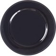 thumbnail image 1 of Platos de carga redondos de 13 pulgadas, platos de carga con abalorio negras, cargadores de plástico para platos de cena, boda, decoración de mesa, juego de 6, 1 of 14