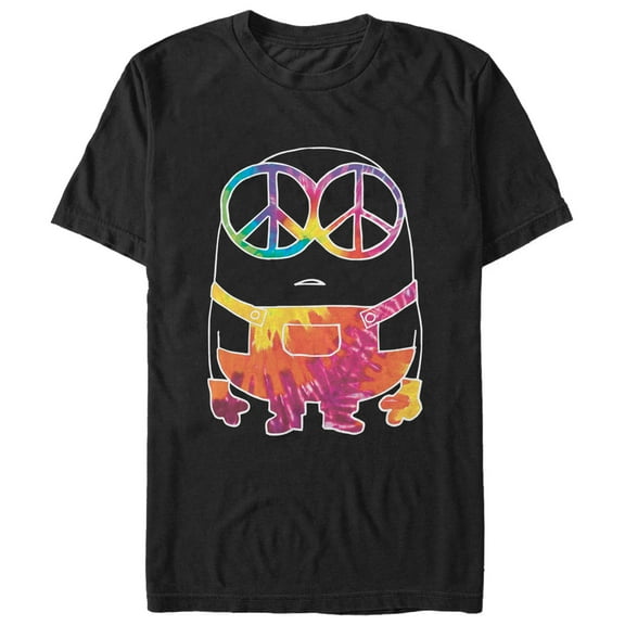 Men's Despicable Me Minion Tie-Dye Graphic Tee Black Medium