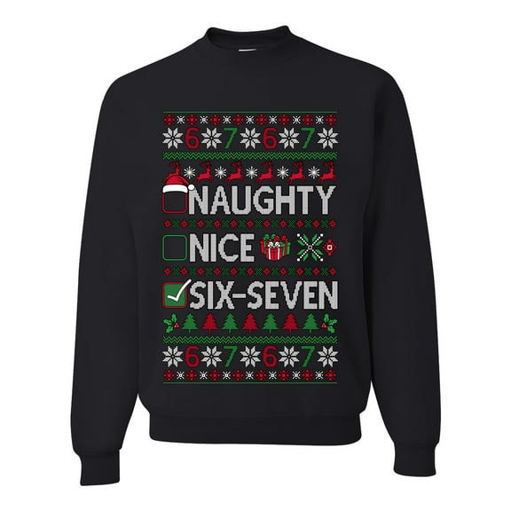 Wild Bobby Naughty Nice 6 7 Checklist Christmas Unisex Sweater | Funny Holiday Unisex Crewneck Sweatshirt