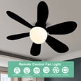 thumbnail image 2 of Ventilador Techo Con Rosca Inalámbrica Silenciosa LED Mini Base E27 Control Remoto Regulable Extensor 30 W 15 75 Pulgadas para Sala Estar Balcón, 2 of 9