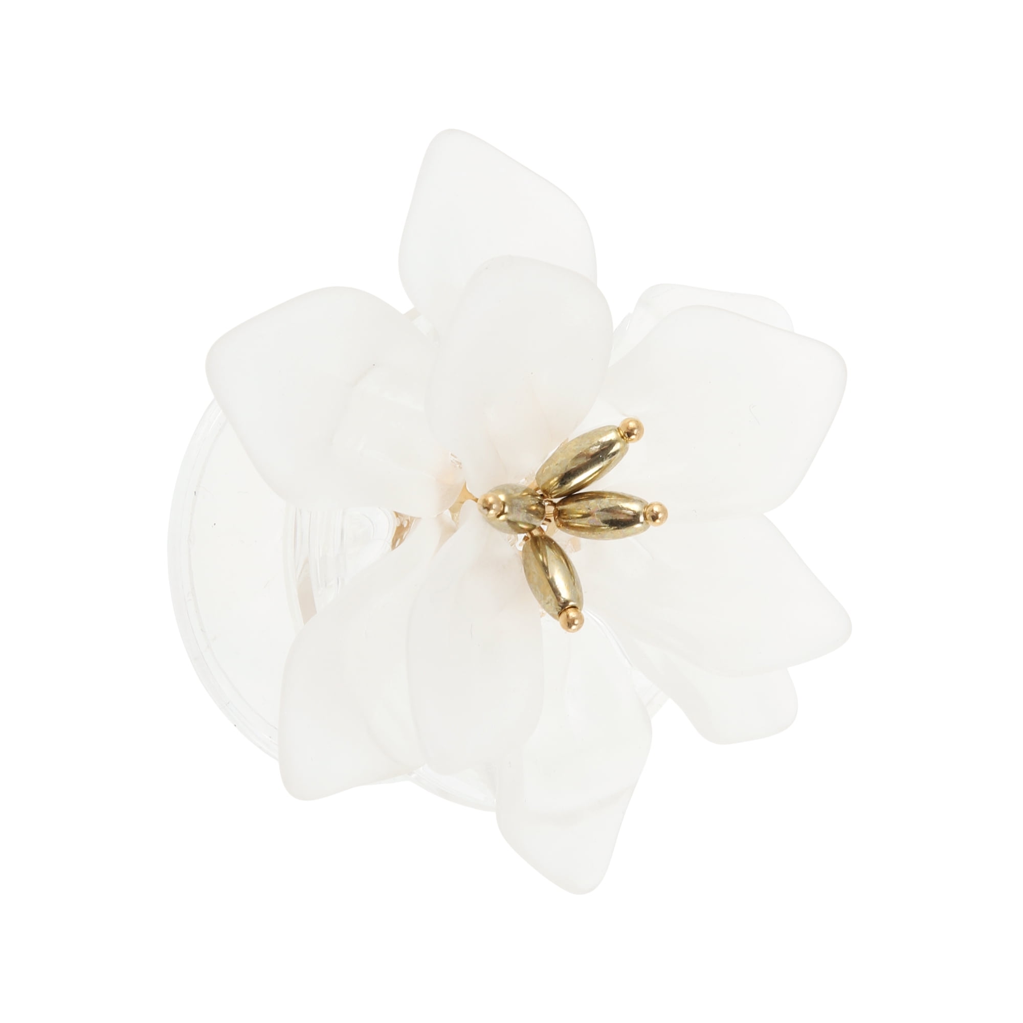 Unique Bargains Resin Lotus Phone Grip 1 Pc White