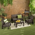 thumbnail image 1 of Juego de Muebles para Jardín, Set 4 Piezas, Sofá Doble, 2 Sillones y Mesa de Centro, Plástico Resistente RIMAX, 1 of 9