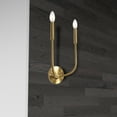 thumbnail image 3 of Dainolite Metal Contemporary 2 Light Eleanor Aged Brass Wall Sconce, 3 of 3