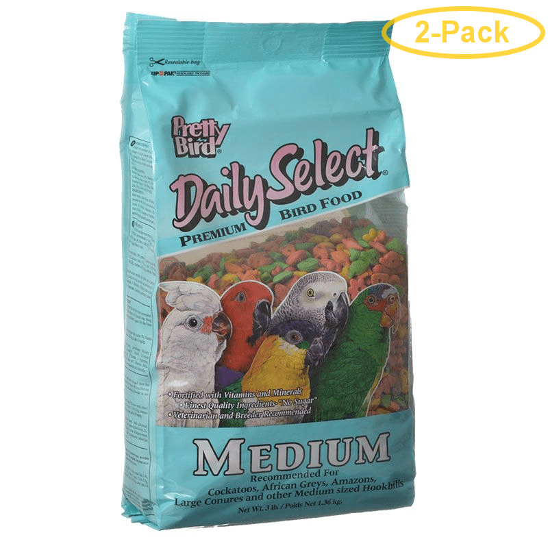 Pretty Bird Daily Select Premium Bird Food Medium (3 lbs) Pack of 2