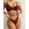 thumbnail image 2 of Bikini sexy de color sólido con cintura dividida para mujer a la moda Fridja  nalpqowj53720, 2 of 6