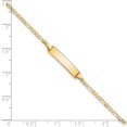 thumbnail image 3 of Auriga Fine Jewelry 14K Yellow Gold Flat Figaro Link ID Bracelet 7inch for Women, 3 of 6