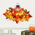 thumbnail image 5 of geerera Halloween Wreath with lights, Maple Leaf and Pumpkin Wall Hanging, for Front Door Decor, Harvest Festival Display, Seasonal Arrangement, 5 of 6