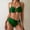 Green, variant on PWPSG Strapless Bandeau Bikini with Metal Ring Detail and Cross Over High Waist Bottom Two Piece Swimsuit Brown L