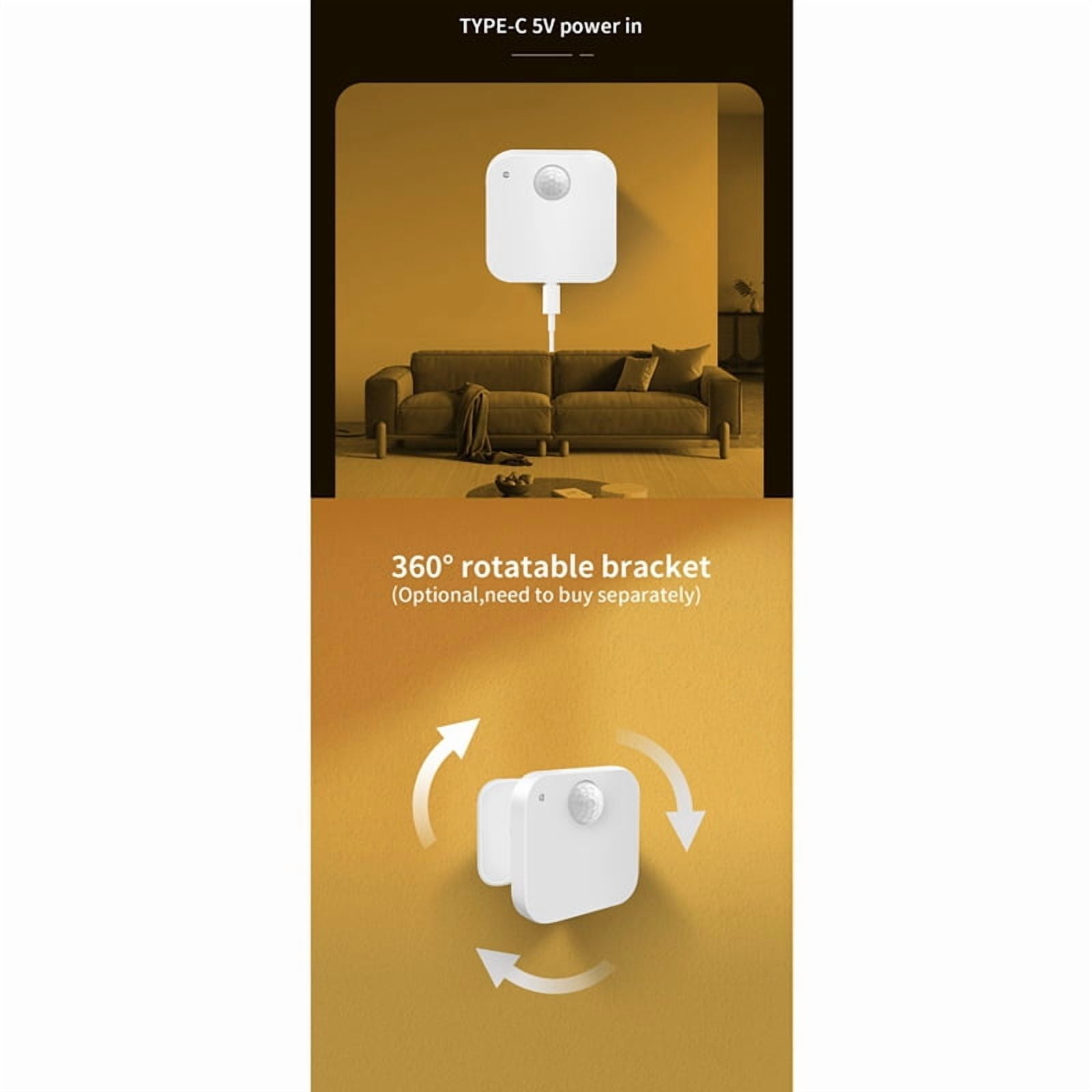 Tuya ZigBee Human Presence Sensor with Bracket Intelligent PIR+Radar+Brightness APP Control Smart Home Devices