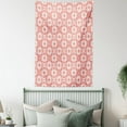 thumbnail image 4 of Coral Tapestry, Geometric Art Deco Pattern with Lacing Shapes 30s Style Vintage Motifs, Wall Hanging for Bedroom Living Room Dorm Decor, 40W X 60L Inches, Coral Light Coral White, by Ambesonne, 4 of 5