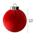 thumbnail image 3 of 12 Pack Velvet Christmas Ball Ornaments Flocked Christmas Tree Hanging Ornaments Shatterproof Flocked Decorative Balls for Xmas Tree Decorations 2.4IN B, 3 of 9