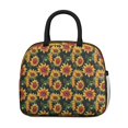 thumbnail image 2 of Obrewu Black Sunflower Lunch Bag for Adult, Insulated, Leakproof, Oxford Cloth, 2 of 7