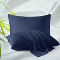 thumbnail image 1 of Fundas de Almohada Zaizaihome King Pack de 4 Bambú Refrescantes Azul Marino, 1 of 8