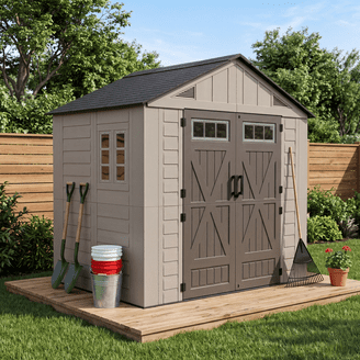 Suncast 7' x 7' Double-Wall Decorative Cascade Storage Shed