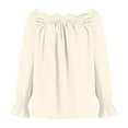 thumbnail image 3 of gakvbuo Fall Clothes For Women 2022 Trendy Business Casual Plus Size Tops For WomenWomens Fashion Solid Color Comfortable Loose T-Shirt Long Sleeves Blouse Casual Tops, 3 of 5