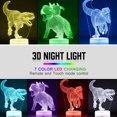 thumbnail image 2 of 3D Dinosaur Night Light - 3D Illusion Lamp Three Patterns and 7 Color Change Decor Lamp with Timer Remote Control for Kids, Best Gifts for Boys Girls Dinosaur Fans, 2 of 5