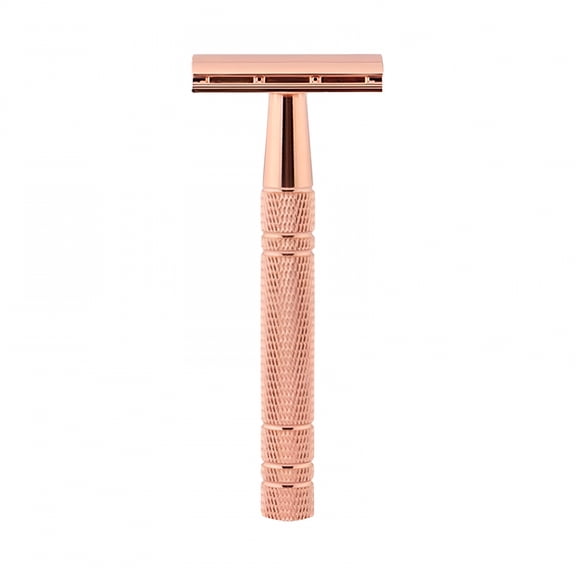 EXLEAF Razors for Men,Dual-Sided Razor Supply Razors for Men,Comfortable Grip Easy Cleaning Single Blade Razor,Gold