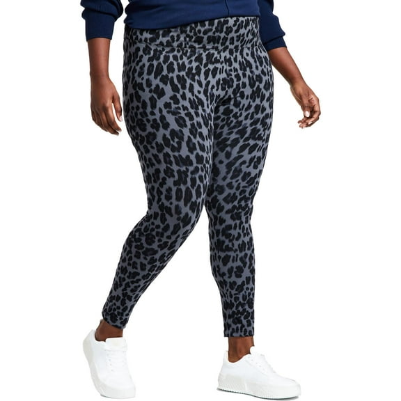 Style & Co. Womens Plus Wide Waistband Animal Print Leggings