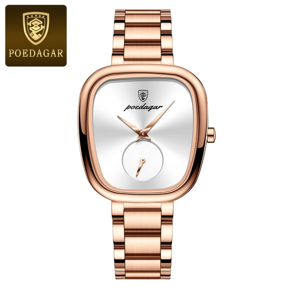 POEDAGAR Luxury Rose Gold Women's Watch Stainless Steel Quartz Watch Waterproof Luminous Women's Watch