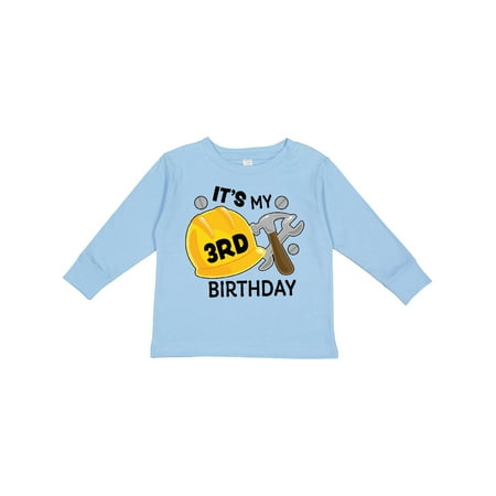 

Inktastic Its My 3rd Birthday with Construction Tools Gift Toddler Boy Girl Long Sleeve T-Shirt