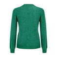 thumbnail image 6 of Knit Sweaters for Women Crewneck Loose Long Sleeve Winter Warm Wool Knit Pullover Tops Cozy Tunic Sweater Dark Green L, 6 of 7