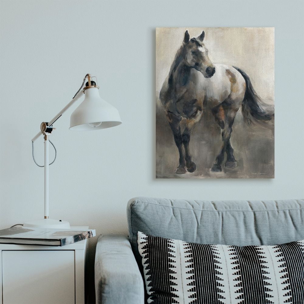 Stupell Industries Abstract Wild Horse Stance Brown Black Painting Canvas Wall Art Design by Marilyn Hageman, 30" x 40"