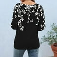 thumbnail image 5 of cocolona Womens Plus Size Tops Crew Neck 3/4 Sleeve T-shirts Fashion Casual Loose Floral Print Blouses Pullover Tops, 5 of 6