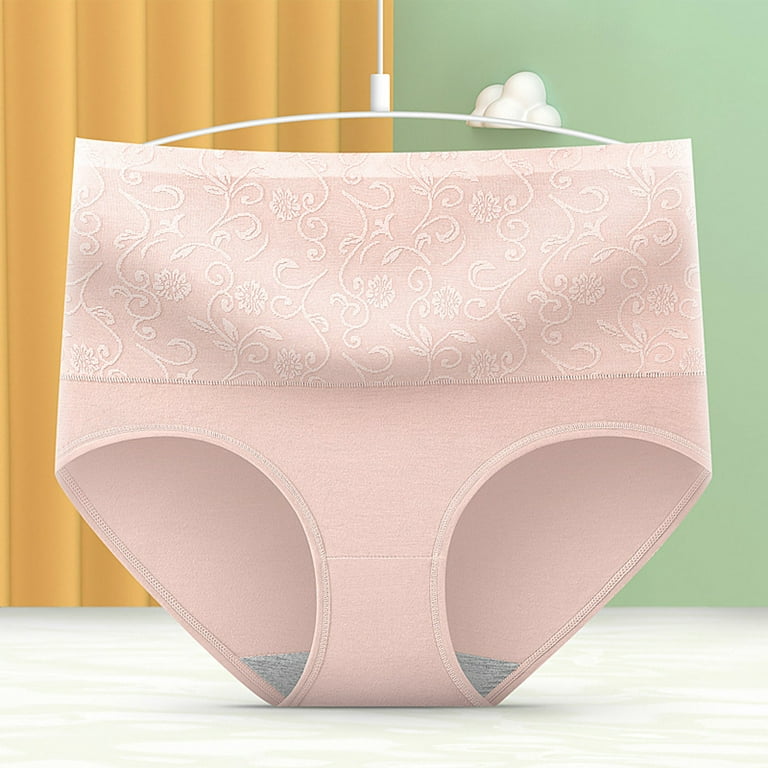 eczipvz Underwear Women Waist Of Pure Cotton Underwear Women Comfortable  Breathable Bottom Fork Girls Briefs Beige,XL 