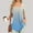Blue, variant on Jacenvly Summer and Fall Tops for Women 2023 Trendy Soft and Durable Misses Stylish Printed Casual V-Neck Short Sleeve Loose T-Shirt Blouse Tops