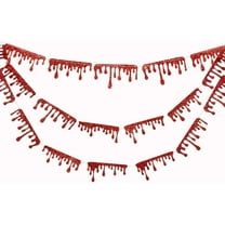 2 Packs Glitter Red Blood Drop Garland Kit for Vampire Diaries Birthday Party Horror Creepy Halloween Decorations Zombie Flag Banner Decor for Bday/Birthday Party Supplies