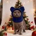 thumbnail image 5 of Pet Hood Dog Cat Snood Winter Warm Ears Design Adjustable Drawstring Cold Weather Pet Head Neck Warmer(Blue-31.5Cm), 5 of 5