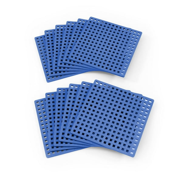 PLUS PLUS - Blue Baseplate, 12 Pack - Base Accessory for Building and displaying Creations, 4.5 X 4.5 inches, Construction Building STEM | STEAM Toy for Kids