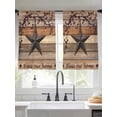 thumbnail image 2 of Texas Star Vintage Sheer Curtains 54 Inch Length 2 Panels Set Window Treatments, Berry Dark Brown Wooden Rod Pocket Semi Curtains for Living Room/Bedroom/Kitchen Décor, 104"W x 54"L, 2 of 7