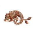 thumbnail image 1 of Moda mujer aleación bufanda hebilla camaleón colgante decoración broche de diamantes de imitación (champán), 1 of 1