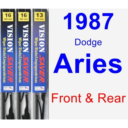 1987 Dodge Aries Engine - 1987 Dodge Aries Wiper Blade Set/Kit (Front & Rear) (3 Blades) - Vision Saver