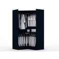 thumbnail image 6 of Manhattan Comfort Mulberry 3-Piece Wood Sectional Corner Closet Set in Blue, 6 of 10