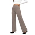 thumbnail image 4 of Yoga Dress Pants for Women High Waisted Stretchy Comfy Work Pants Business Casual Office Yoga Pant with Pockets Coffee L, 4 of 6