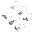 thumbnail image 3 of 6pcs Exquisite Delicate Wine Glass Rings Traffic Series Wine Markers for Banquet, 3 of 6