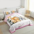 thumbnail image 3 of Castle Fairy Kids Fairy Zebra Giraffe Lion 2pcs Bedding Comforter Set,Botanical Plants Twin Comforter Sets,Jungle Animal Breathable Bedding Set,Microfiber Bedroom Decor, 3 of 8