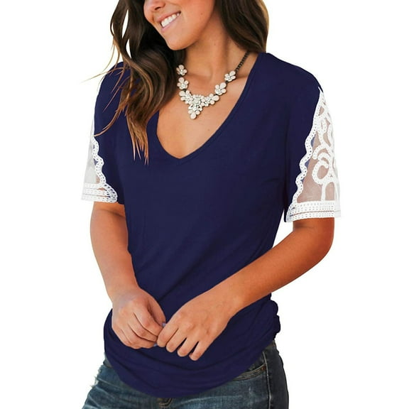 DailyTrove Women's Nautical Graphic Print Tee - Short Sleeve T-Shirt, Cute for Coastal & Casual Wear