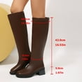thumbnail image 6 of YLYL Women Knee High Boots Faux Leather Chunky Heel Square Toe Side Zipper Fall Riding Long Boots, 6 of 9