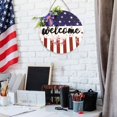 thumbnail image 4 of TIELUTT Independence Day Wooden Welcome Door Sign Holiday No Place like Home for the Holidays Sign Teal Home Decorations for Bathroom Wooden Welcome Sign Front Porch Family Plaque Heads Outdoor Porch, 4 of 6