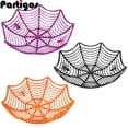 thumbnail image 2 of Cuenco de red negro naranja púrpura para Halloween, plato de fruta, paquete de galletas de caramelo, cesta, tazón, decoración de truco o trato para Halloween, 2 of 4