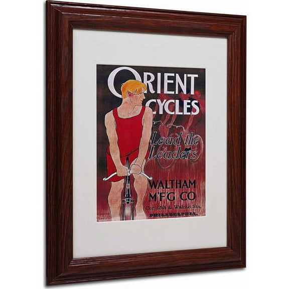 Trademark Fine Art "Bike 42" Matted Framed Art by Vintage Apple Collection, Wood Frame