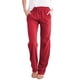 thumbnail image 1 of Pantalones de mujer Pantalones de pierna recta con bolsillos laterales de cintura elástica Abanopi Rojo/Medio, 1 of 7