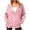 Pink, variant on Bosfbaoi Zip Up Hoodies for Women Contrast Zipper Drawstring Hood Long Sleeve Womens Jacket Loose Casual Sweatshirt with Side Pockets